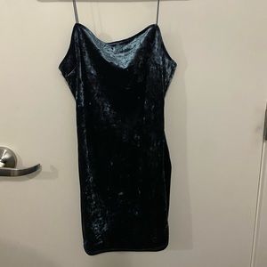 UO blue velvet mini dress
